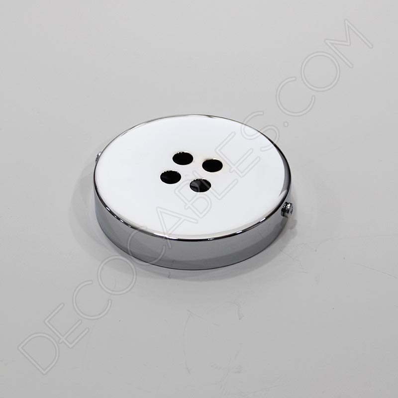 Soporte florón de techo para lámpara de 4 salidas cromado Soporte florón de techo para lámpara de 4 salidas cromado