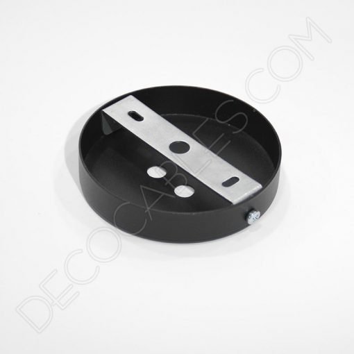 Soporte de techo para lámpara 3 orificios (negro) 2 Soporte florón de techo para lámpara negro de 4 salidas