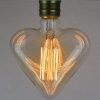 Bombilla Edison vintage corazón 6 Bombilla Corazón de filamento de carbono modelo Edison E27