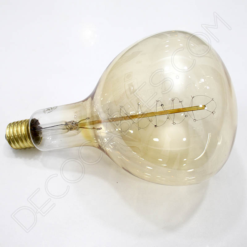 Bombilla Rústica de filamento de carbono espiral modelo Edison XXL E40 Bombilla Rústica de filamento de carbono espiral modelo Edison XXL E40