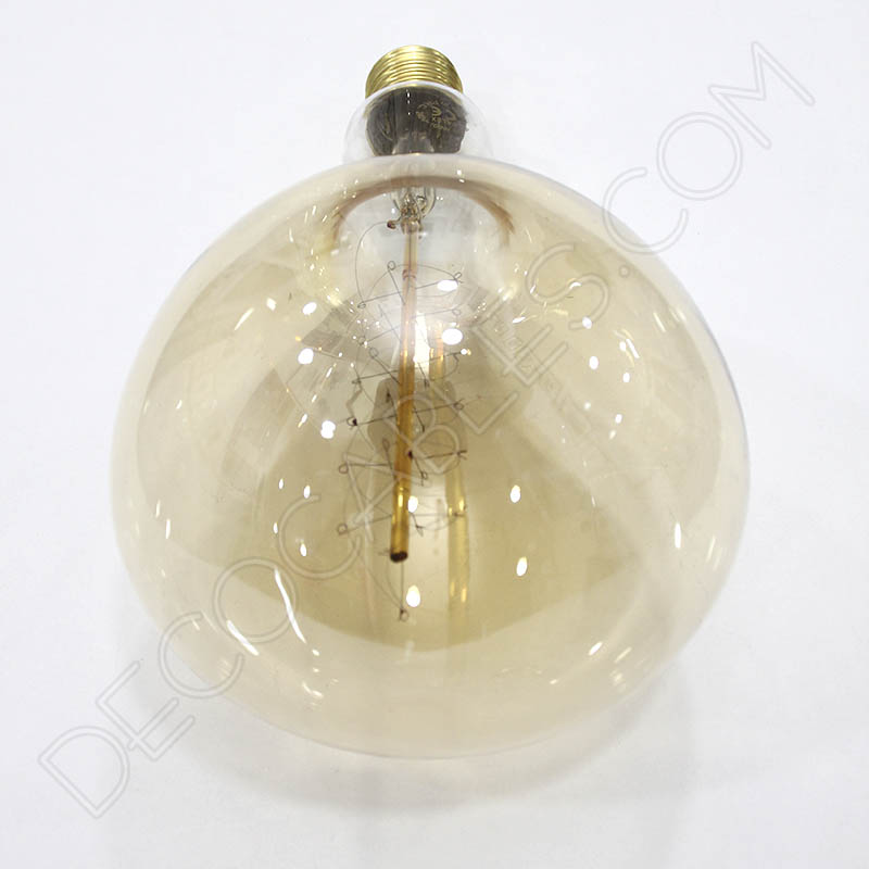 Bombilla Rústica de filamento de carbono espiral modelo Edison XXL E40 Bombilla Rústica de filamento de carbono espiral modelo Edison XXL E40