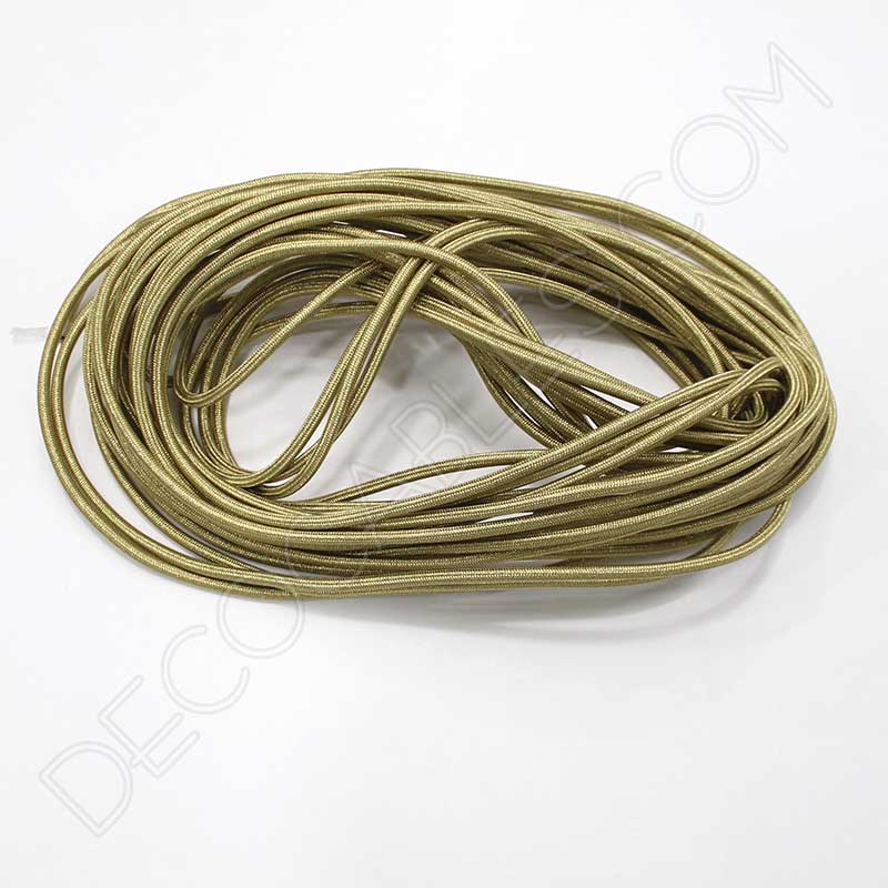 Cable eléctrico redondo metálico de color dorado Cable eléctrico redondo metálico de color dorado