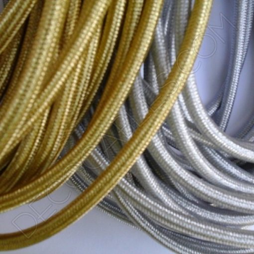Cable eléctrico forrado de hilo metálico 2x0.75 (Oro) 3 Cable eléctrico redondo metálico de colores plata y dorado