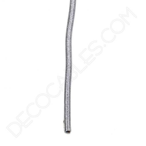 Cable eléctrico redondo metálico de color plata