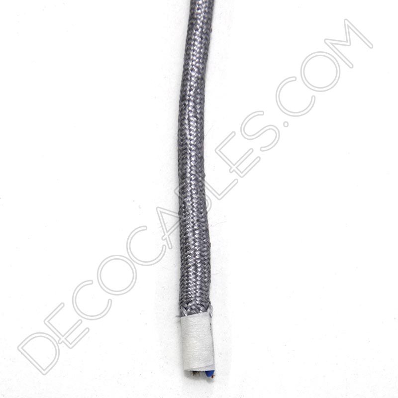 Cable eléctrico redondo de tela de color gris Cable eléctrico redondo de tela de color gris