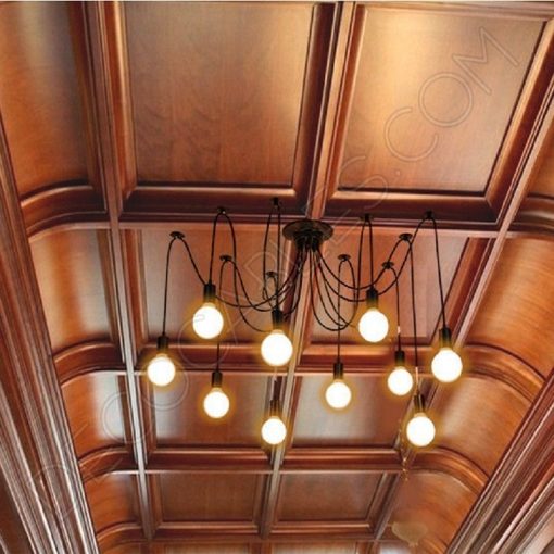 Lámpara araña de 10 brazos (negra) 2 Lámpara araña de techo de color negra de 10 brazos