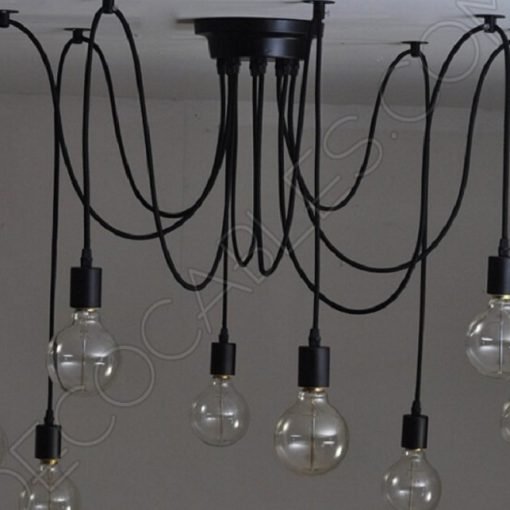 Lámpara araña de 8 brazos (negra) 2 Lámpara araña de techo de color negra de 8 brazos