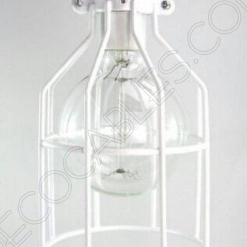 Jaula decorativa para lámparas 11 Jaula decorativa metálica para lámpara en color blanco