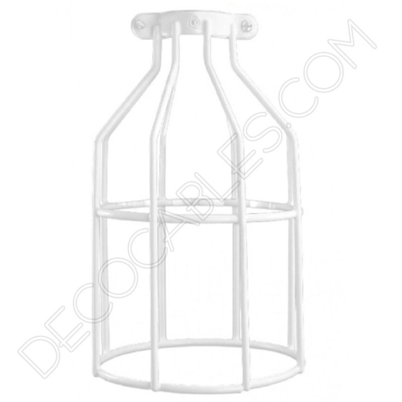 Jaula decorativa metálica para lámpara en color blanco Jaula decorativa metálica para lámpara en color blanco