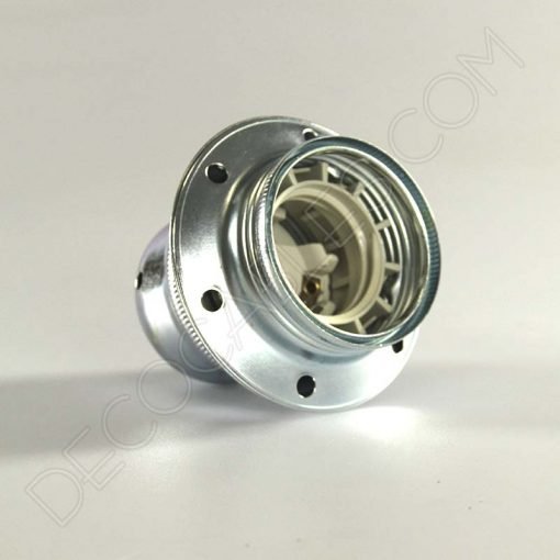 Portalámparas metálico para pantallas con arandelas (varios colores) 2 Portalámparas para pantallas metálico en cromado