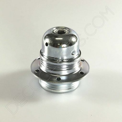 Portalámparas metálico para pantallas con arandelas (varios colores) 10 Portalámparas para pantallas metálico en cromado