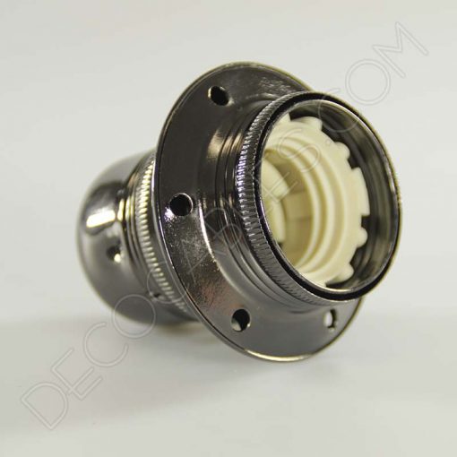 Portalámparas metálico para pantallas con arandelas (varios colores) 17 Portalámparas para pantallas metálico en negro perla