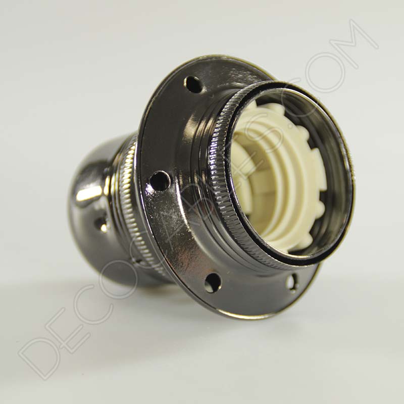 Portalámparas para pantallas metálico en negro perla Portalámparas para pantallas metálico en negro perla