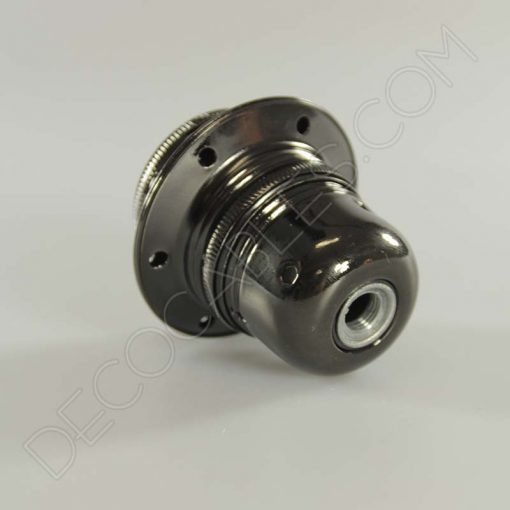 Portalámparas metálico para pantallas con arandelas (varios colores) 16 Portalámparas para pantallas metálico en negro perla