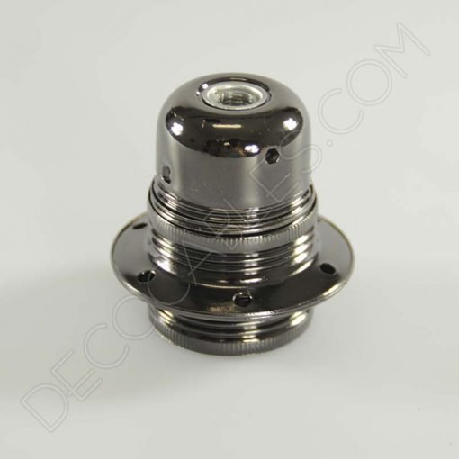 Portalámparas metálico para pantallas con arandelas (varios colores) 21 Portalámparas para pantallas metálico en negro perla