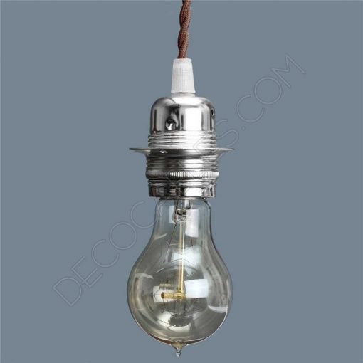 Portalámparas metálico para pantallas con arandelas (varios colores) 4 Portalámparas para pantallas metálico en cromado