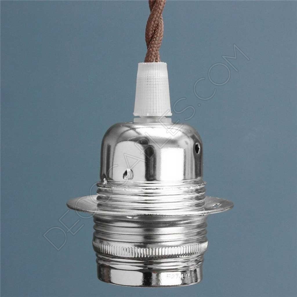 Portalámparas para pantallas metálico en cromado Portalámparas para pantallas metálico en cromado