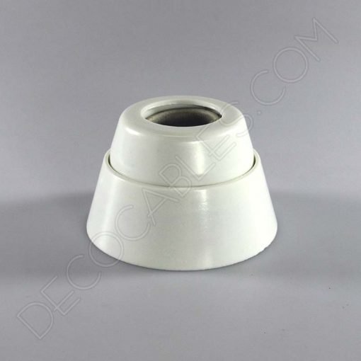 Portalámparas zócalo recto con interior de porcelana en blanco