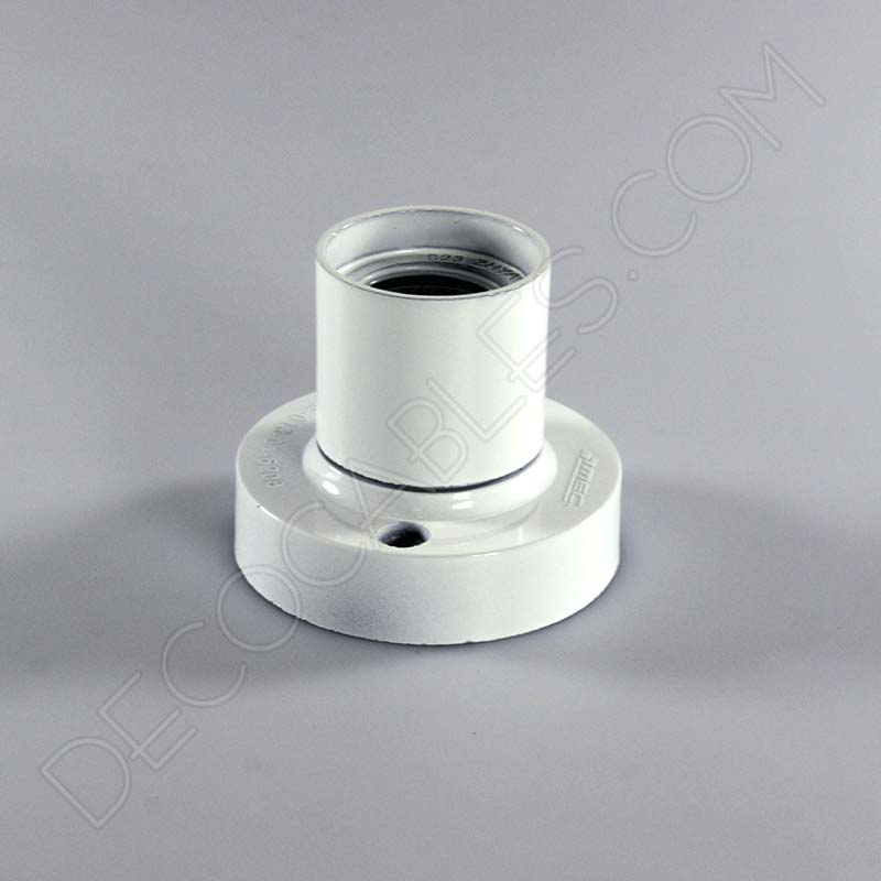 Portalámparas zócalo blanco de baquelita Portalámparas zócalo blanco de baquelita