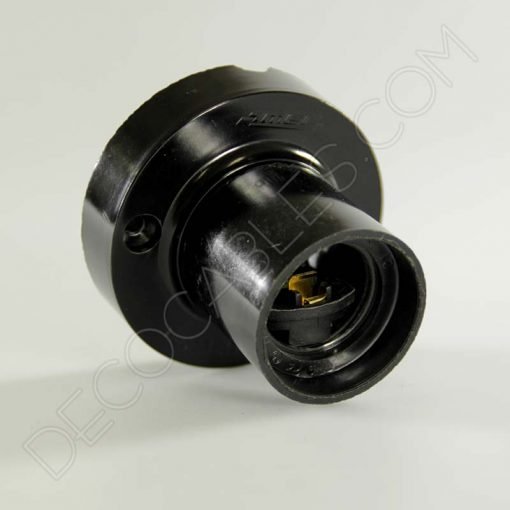 Portalámparas zócalo (varios colores) 3 Portalámparas zócalo negro de baquelita