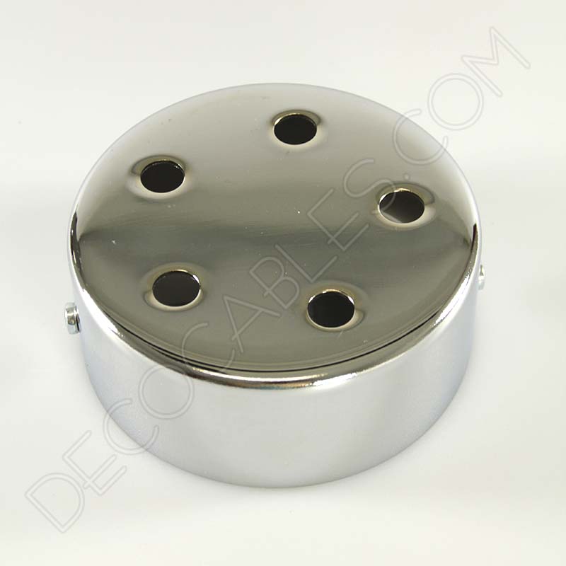 Soporte florón de techo para lámpara cromado 5 salidas Soporte florón de techo para lámpara cromado 5 salidas