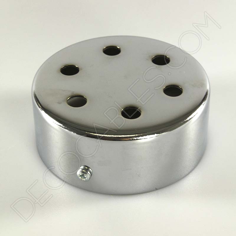 Soporte florón de techo para lámpara cromado 6 salidas Soporte florón de techo para lámpara cromado 6 salidas