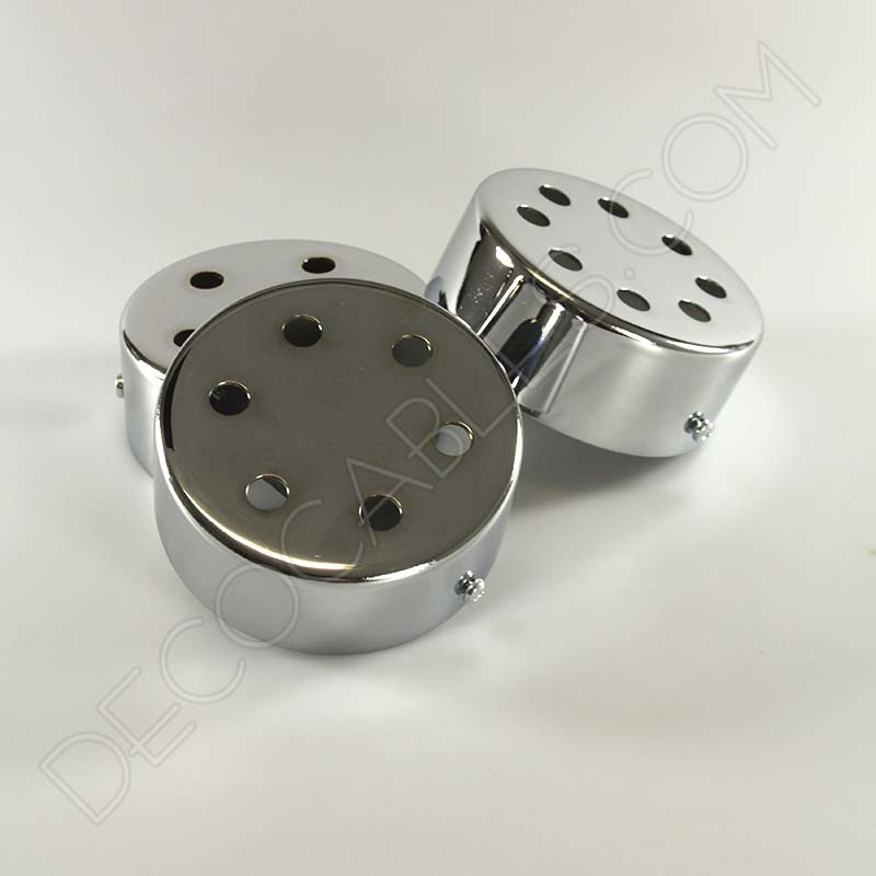 Soporte florón de techo para lámpara cromado grande Soporte florón de techo para lámpara cromado grande