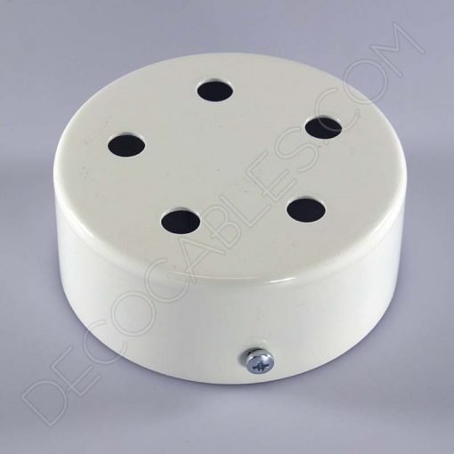 Lámpara araña naranja de silicona 9 Soporte florón de techo para lámpara blanco 5 salidas