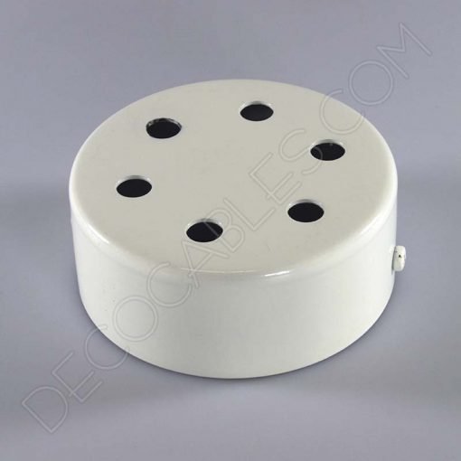 Lámpara araña naranja de silicona 8 Soporte florón de techo para lámpara blanco de 6 salidas