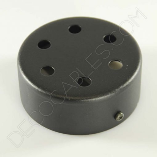 Soporte florón de techo para lámpara negro de 6 salidas