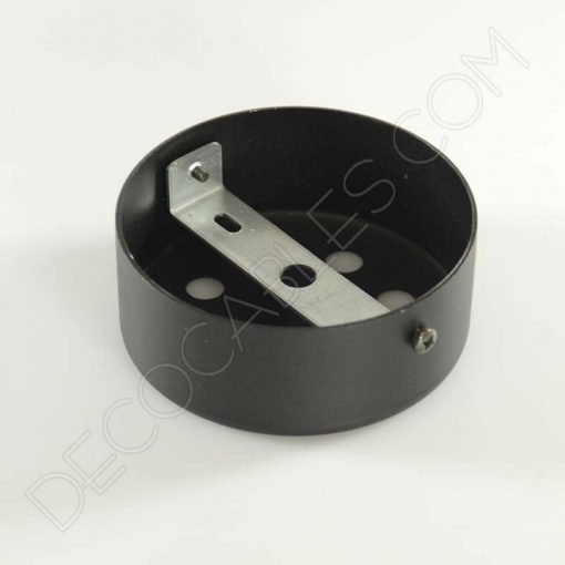 Soporte florón de techo para lámpara negro de 4 salidas