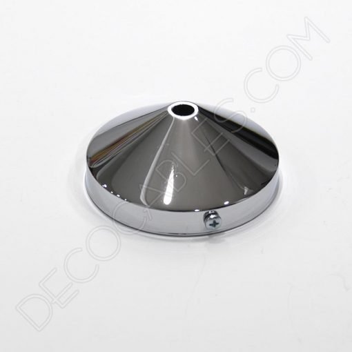 Soporte florón de techo cónico para lámpara de 1 salida cromado