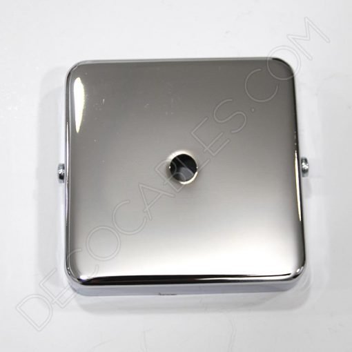 Soporte florón de techo cuadrado para lámpara de 1 salida cromado