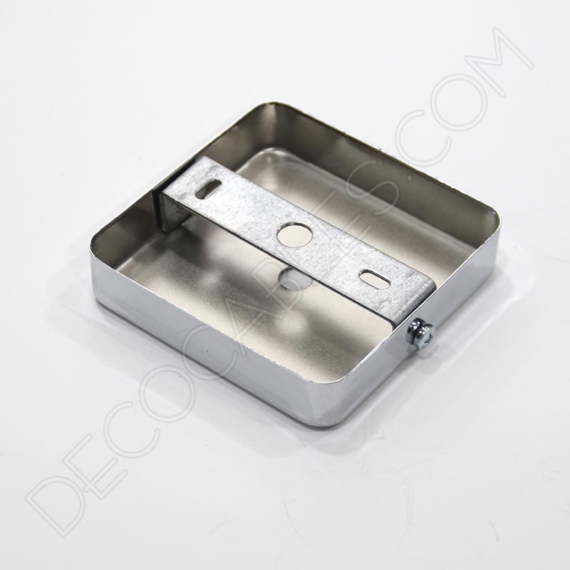 Soporte florón de techo cuadrado para lámpara de 1 salida cromado Soporte florón de techo cuadrado para lámpara de 1 salida cromado