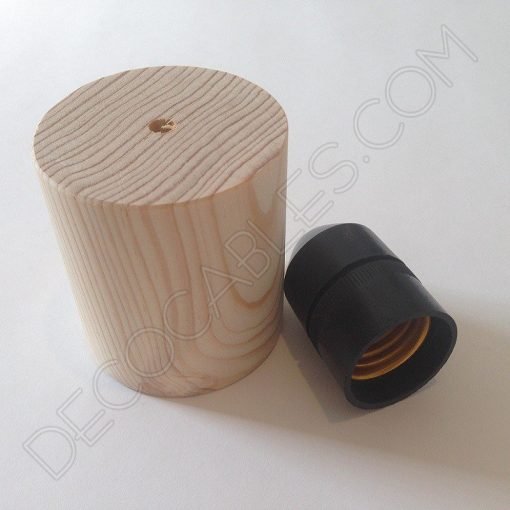 Cubre portalámparas madera cilíndrico 2 Cubre portalamparas exterior en madera decorativo modelo cilindro