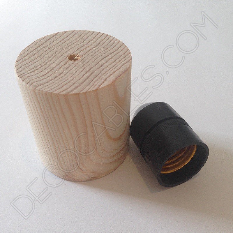 Cubre portalamparas exterior en madera decorativo modelo cilindro Cubre portalamparas exterior en madera decorativo modelo cilindro