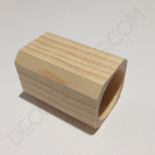 Cubre portalámparas madera cuadrado biselado 2 Cubre portalamparas exterior en madera decorativo modelo biselado