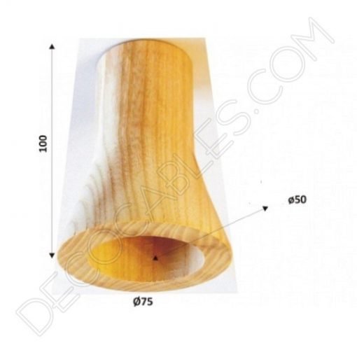 Cubre portalamparas exterior en madera decorativo modelo foco