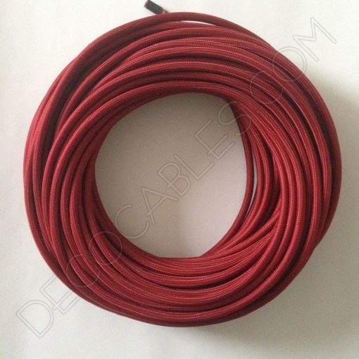 Cable eléctrico redondo de tela de color granate