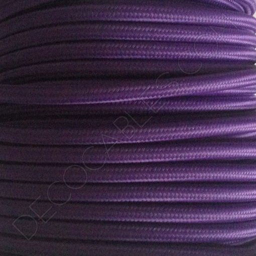 Cable eléctrico redondo de tela de color morado