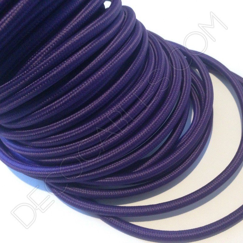 Cable eléctrico redondo de tela de color morado Cable eléctrico redondo de tela de color morado