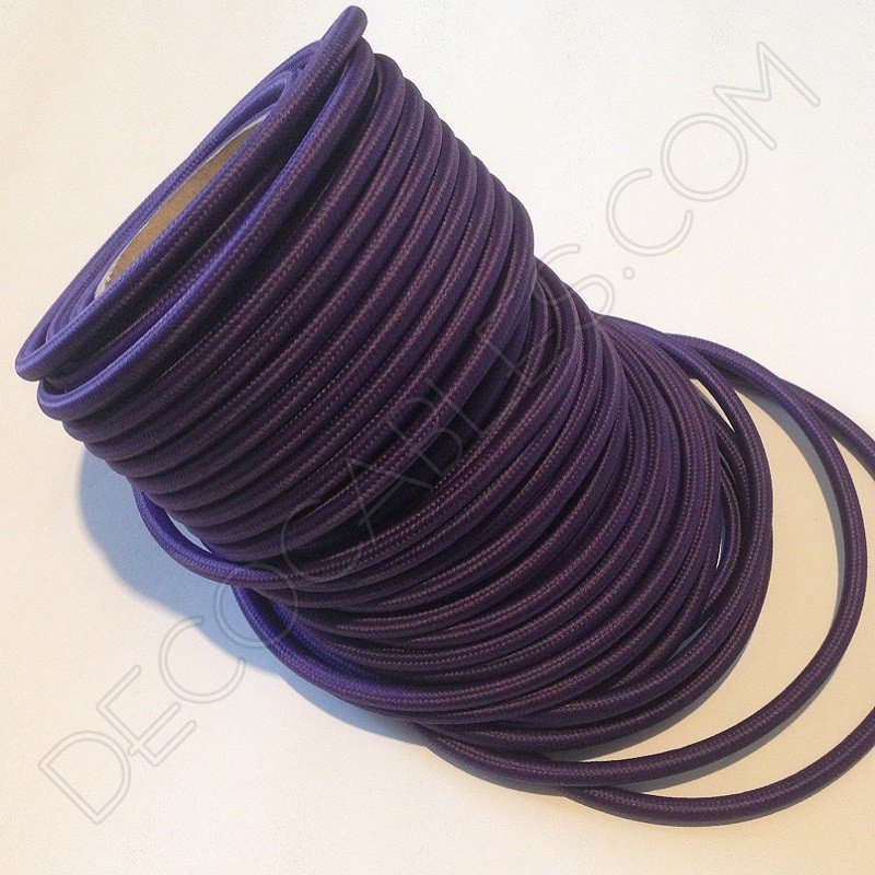 Cable eléctrico redondo de tela de color morado Cable eléctrico redondo de tela de color morado