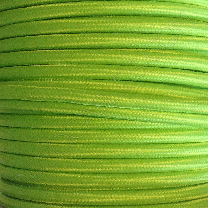 Cable eléctrico redondo de tela de color verde lima Cable eléctrico redondo de tela de color verde lima