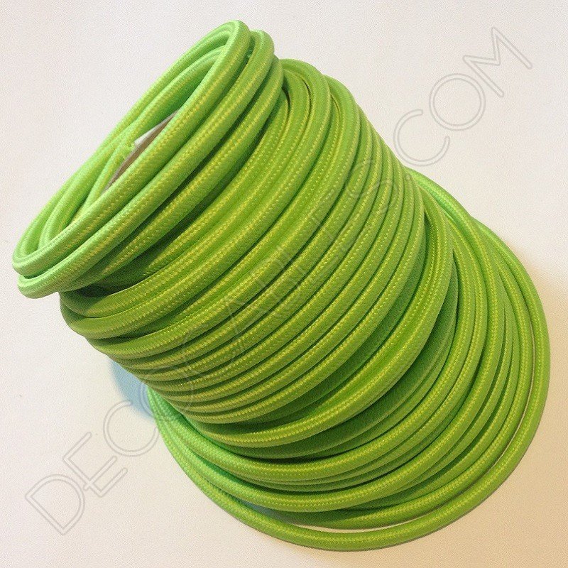 Cable eléctrico redondo de tela de color verde lima Cable eléctrico redondo de tela de color verde lima