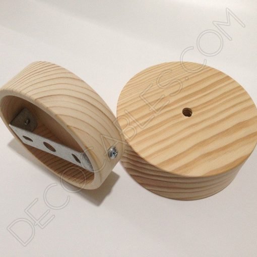 Soporte florón de techo para lámpara de madera