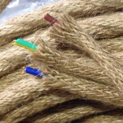 Cable de cuerda de cáñamo de 3 hilos (3x0,75mm²) 3 Cable trenzado de cuerda de cáñamo 3 hilos