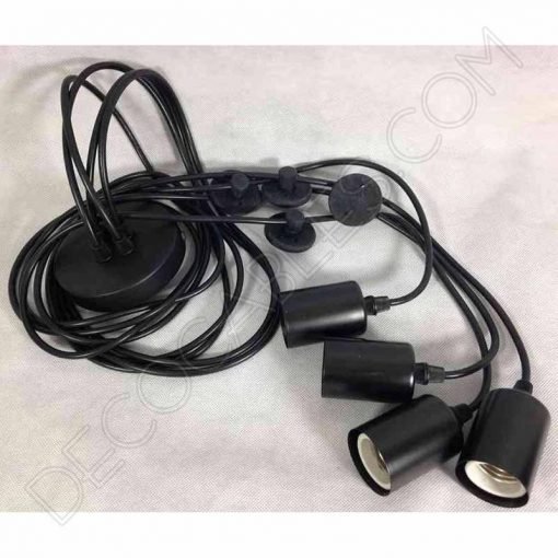 Lámpara araña de 4 brazos (negra) 3 Lámpara araña de techo de color negra de 4 brazos