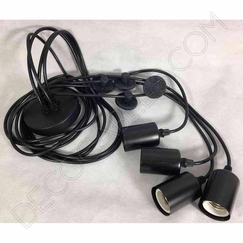 Lámpara araña de techo de color negra de 4 brazos Lámpara araña de techo de color negra de 4 brazos