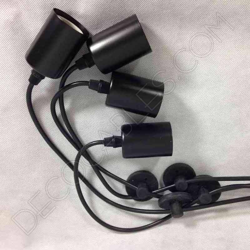 Lámpara araña de techo de color negra de 4 brazos Lámpara araña de techo de color negra de 4 brazos