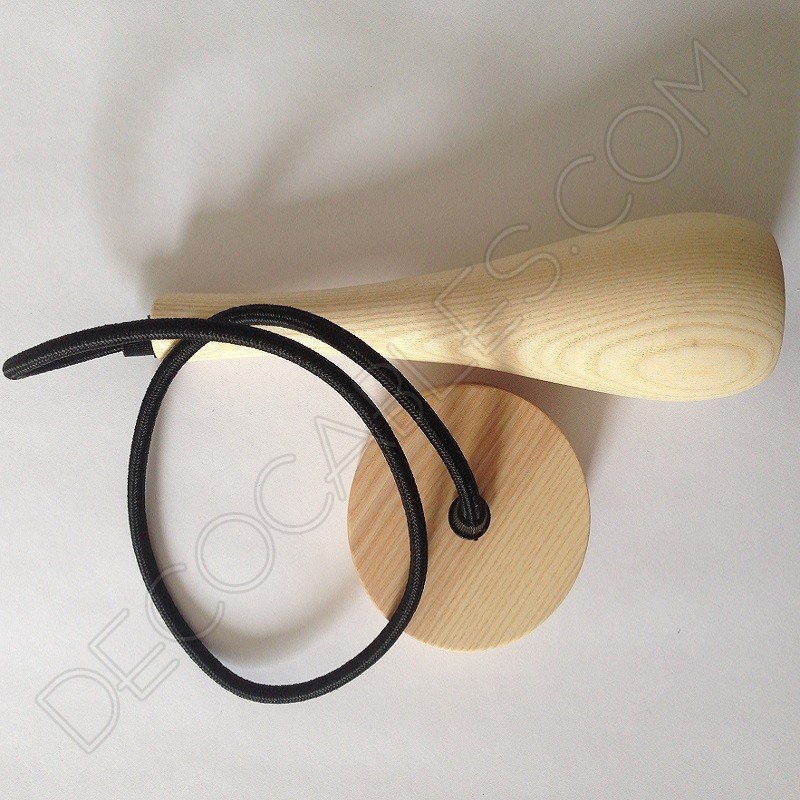 Lámpara colgante en madera con cable textil modelo botella Lámpara colgante en madera con cable textil modelo botella
